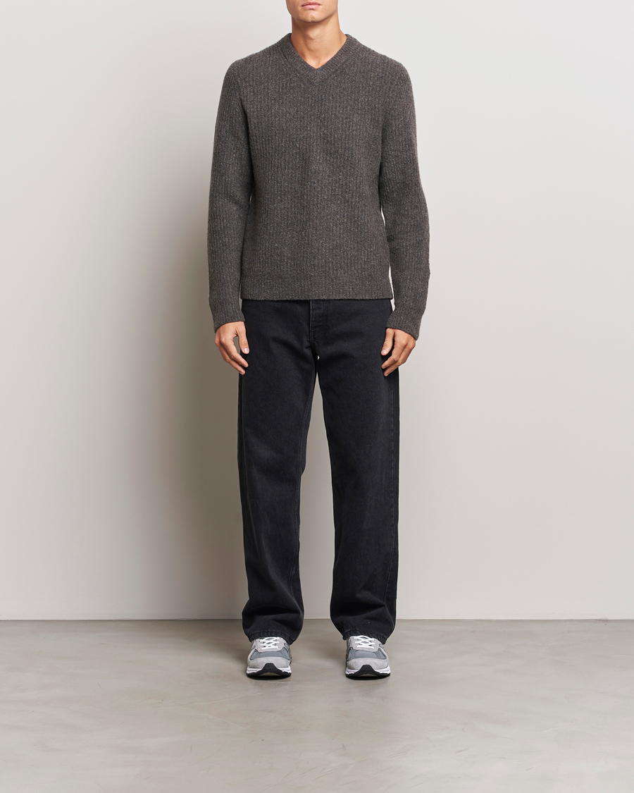 Homme | Pulls Et Tricots | Samsøe Samsøe | Koji Rib Knitted V-Neck Volcanic Ash