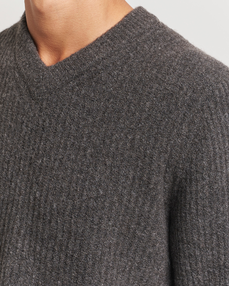 Homme | Pulls Et Tricots | Samsøe Samsøe | Koji Rib Knitted V-Neck Volcanic Ash