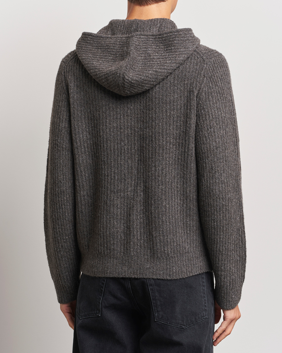 Homme | Pulls Et Tricots | Samsøe Samsøe | Koji Rib Knitted Hooded Full Zip Volcanic Ash