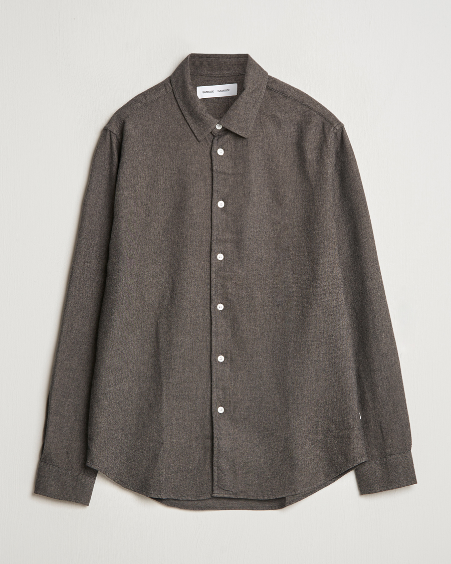 Homme | Chemises | Samsøe Samsøe | Liam Brushed Flannel Shirt Major Brown Melange