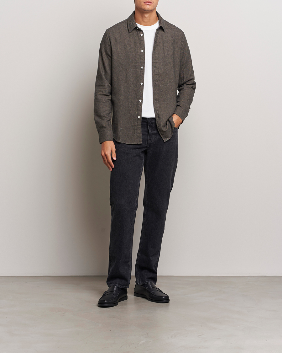 Homme | Chemises | Samsøe Samsøe | Liam Brushed Flannel Shirt Major Brown Melange