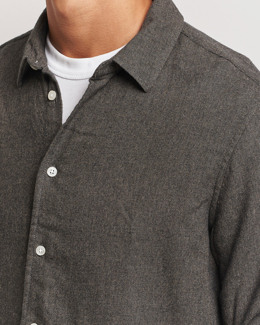 Homme | Chemises | Samsøe Samsøe | Liam Brushed Flannel Shirt Major Brown Melange