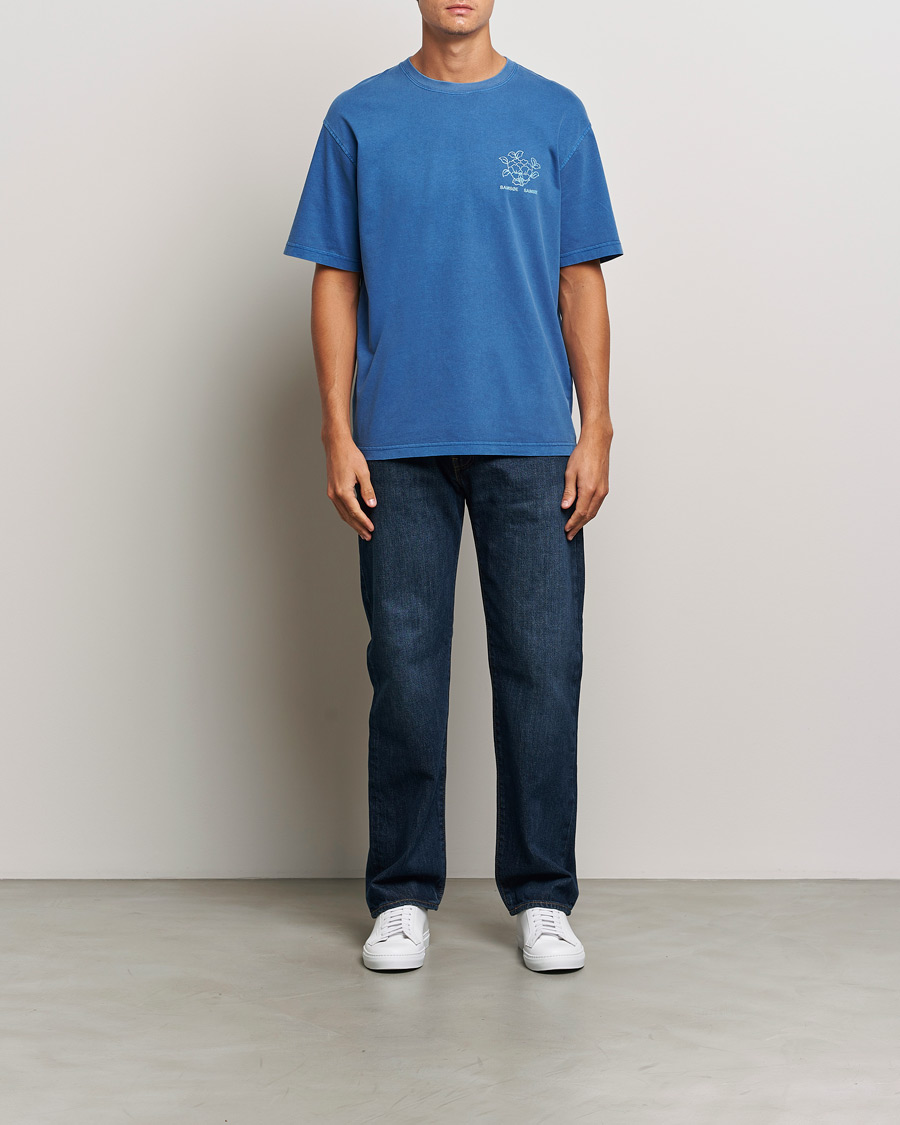 Homme | T-shirts | Samsøe Samsøe | Poetry Printed T-Shirt True Navy Lotus