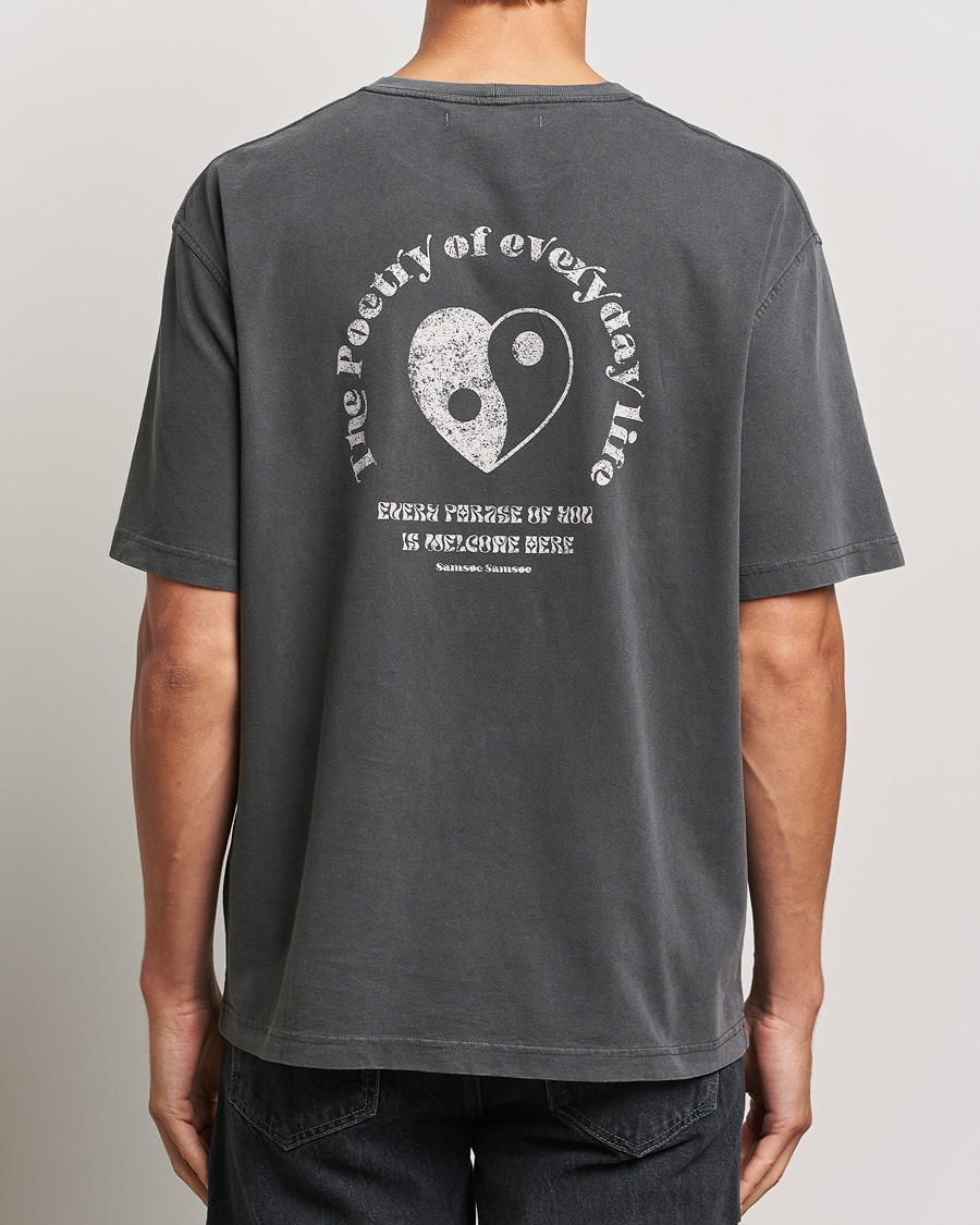 Homme | T-shirts | Samsøe Samsøe | Poetry Printed T-Shirt Black Zen