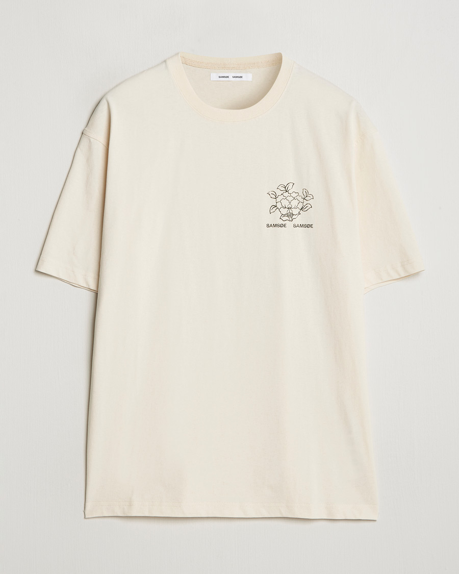 Homme | T-shirts | Samsøe Samsøe | Poetry Printed T-Shirt Neutral Lotus