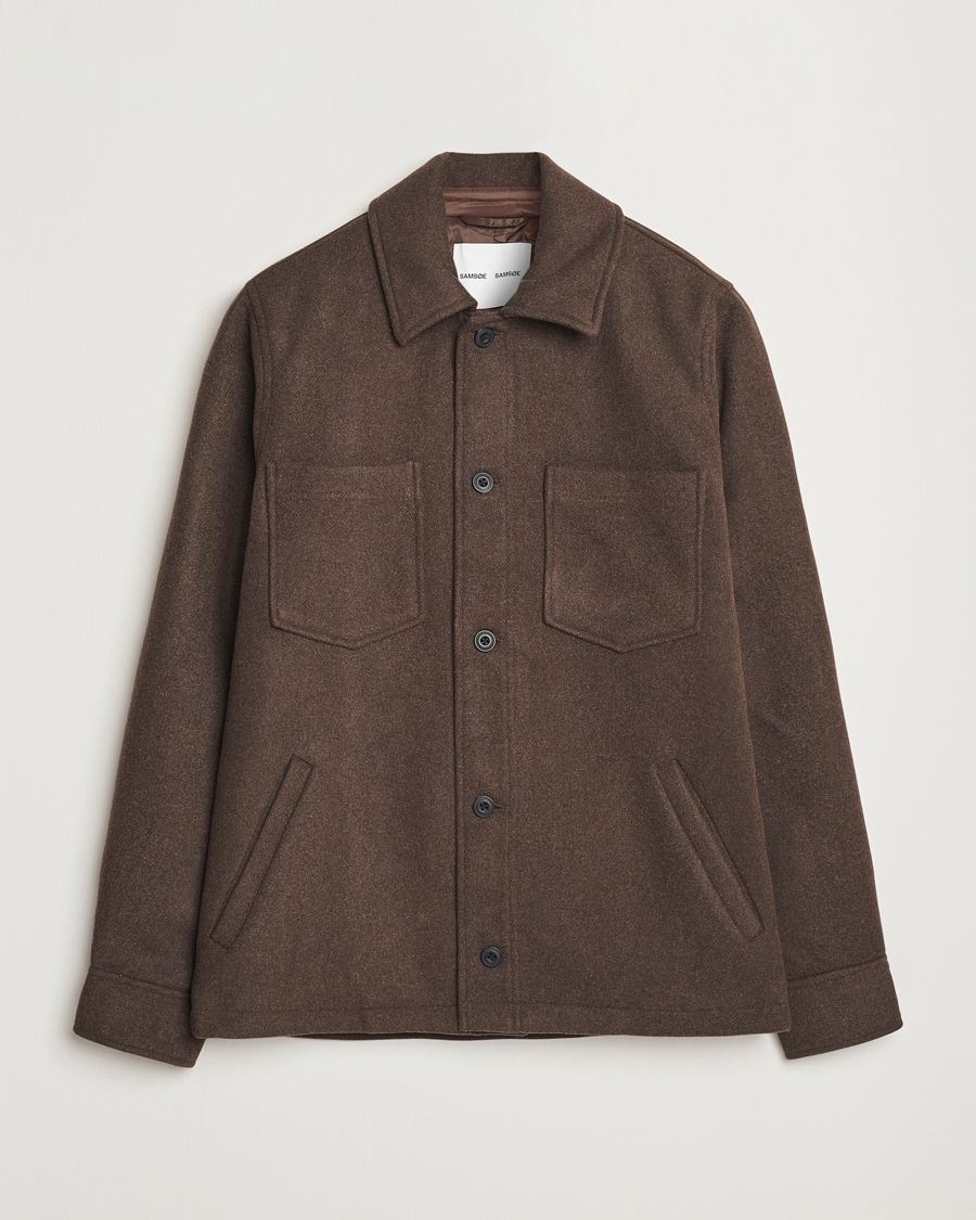 Homme | Manteaux Et Vestes | Samsøe Samsøe | Pally Padded Shirt Jacket Chocolate Brown