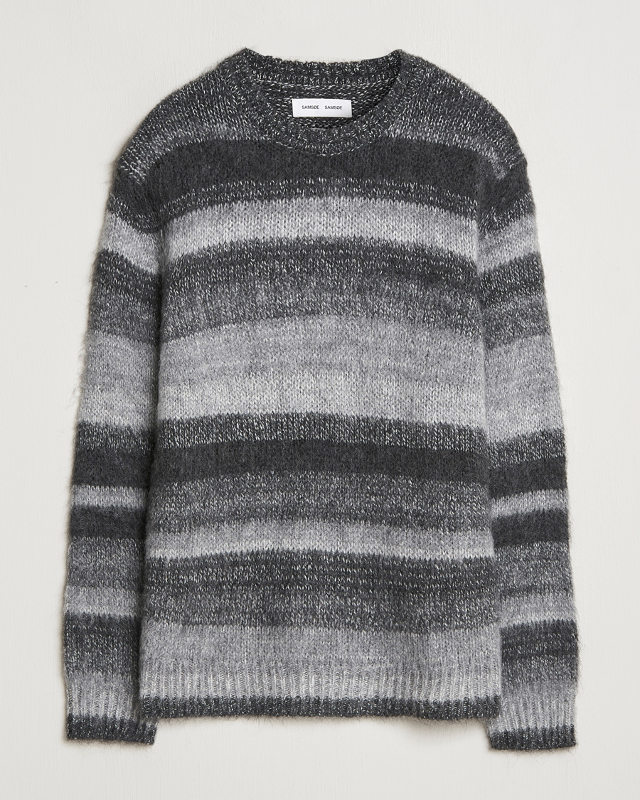 Homme | Pulls Et Tricots | Samsøe Samsøe | Saarin Mohair Striped Sweater Grey