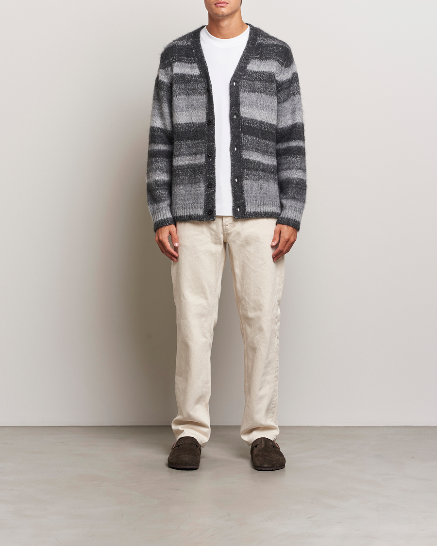 Homme | Pulls Et Tricots | Samsøe Samsøe | Ari Mohair Striped Cardigan Grey