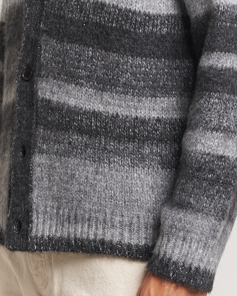 Homme | Pulls Et Tricots | Samsøe Samsøe | Ari Mohair Striped Cardigan Grey