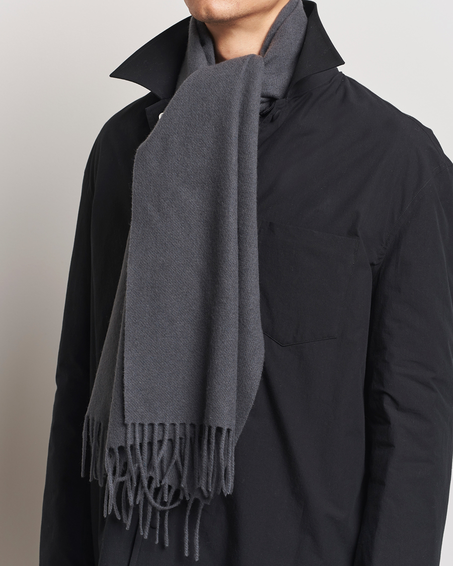 Homme | Samsøe Samsøe Efin Wool Scarf Black Oyster | Samsøe Samsøe | Efin Wool Scarf Black Oyster
