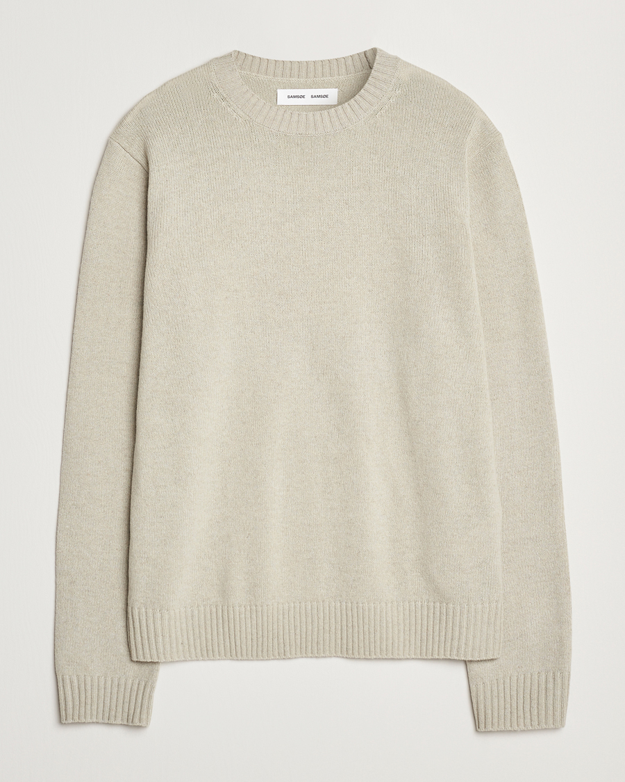 Homme | Pulls Et Tricots | Samsøe Samsøe | Sylli Wool Crew Neck Abbey Stone