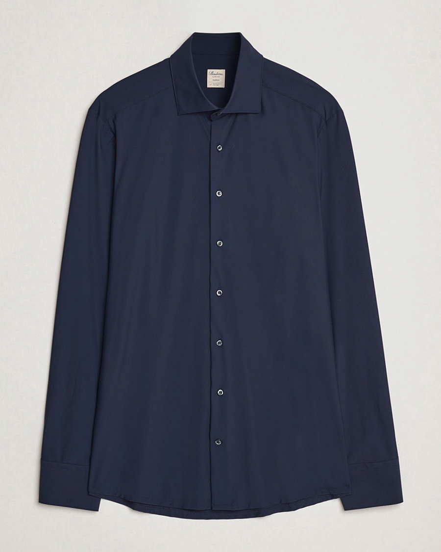 Homme | Chemises | Stenströms | Slimline Stretch Jersey Shirt Navy