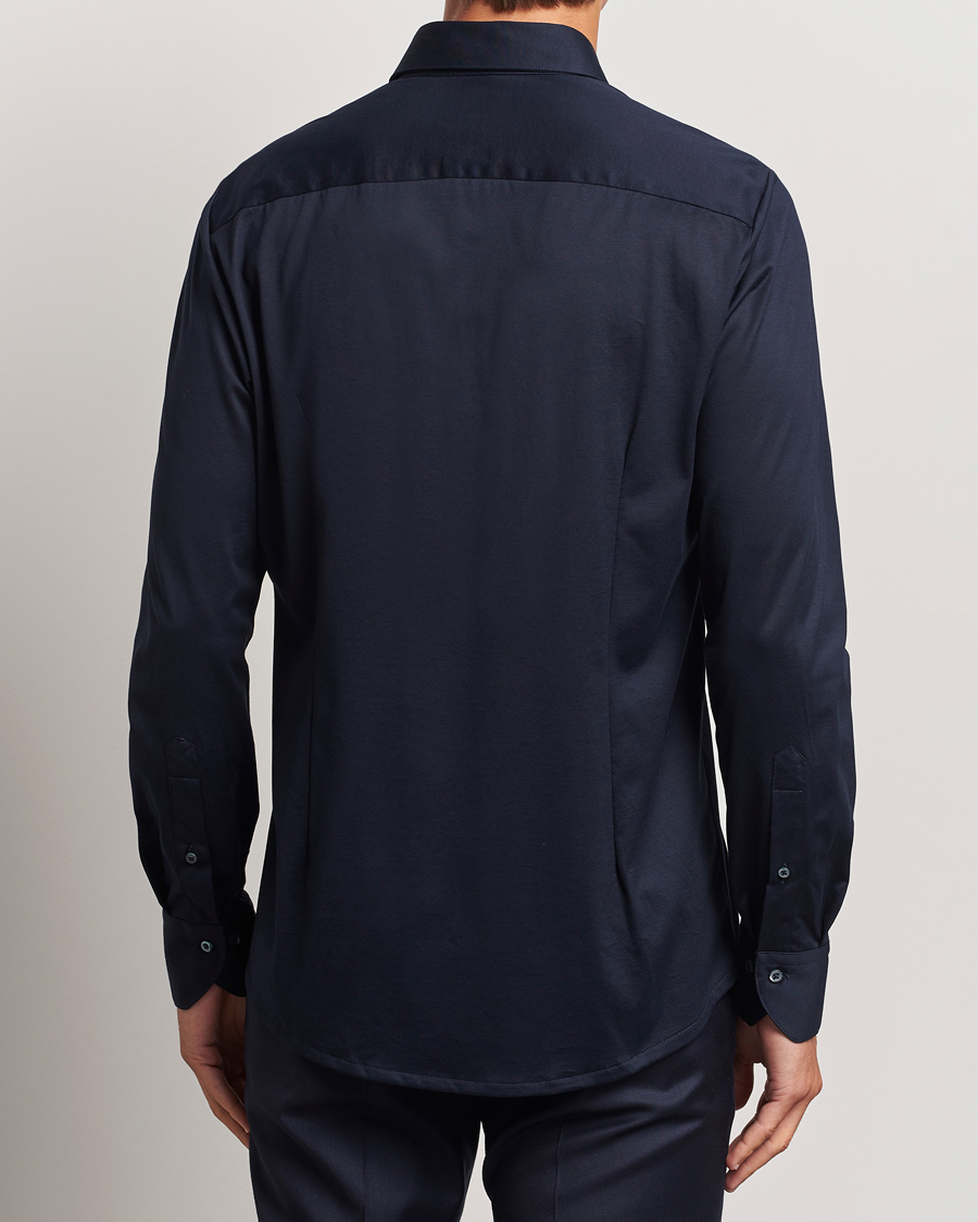 Homme | Chemises | Stenströms | Slimline Stretch Jersey Shirt Navy