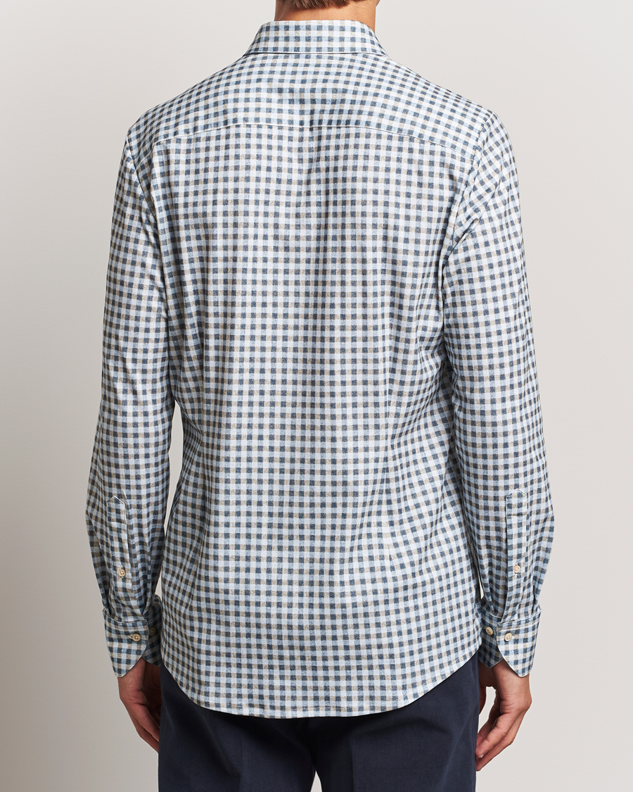 Homme | Chemises | Stenströms | Slimline 4-Way Stretch Checked Shirt Blue