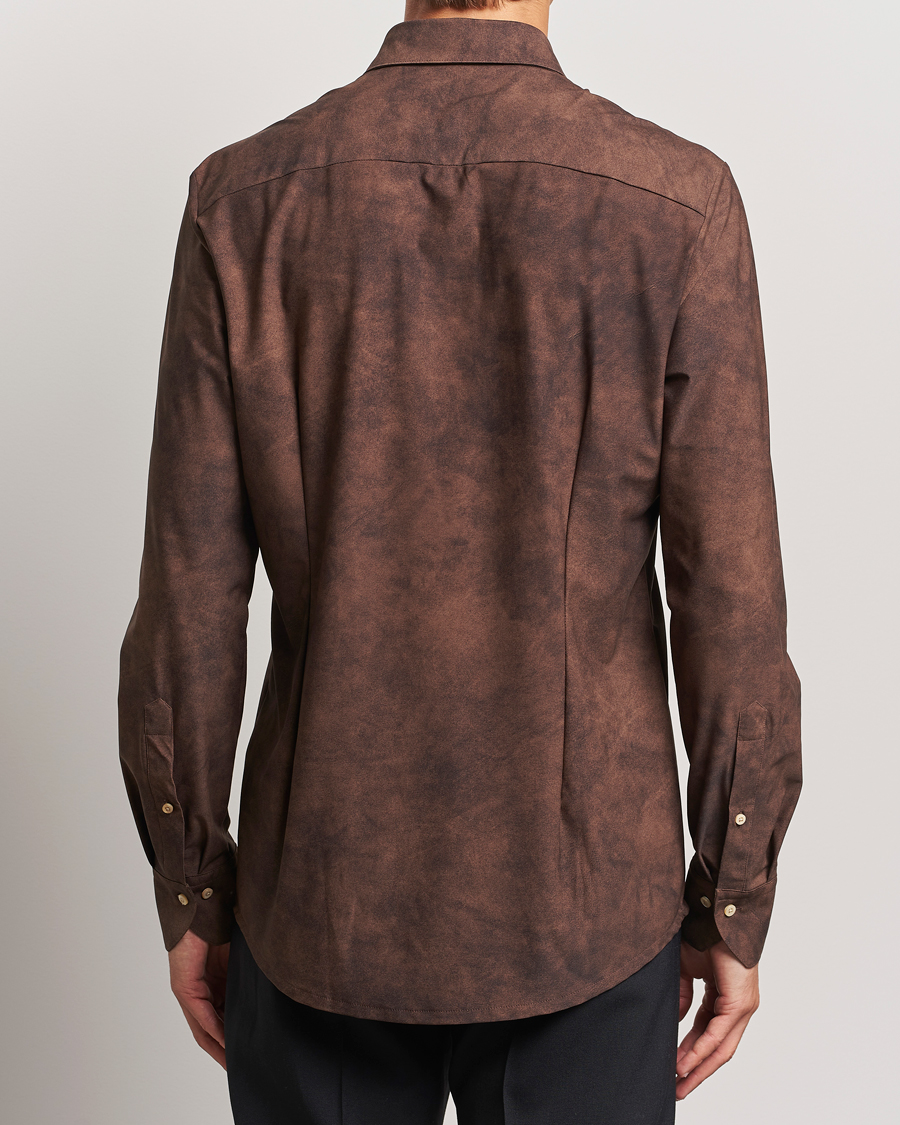 Homme | Chemises | Stenströms | Slimline 4-Way Stretch Shirt Brown