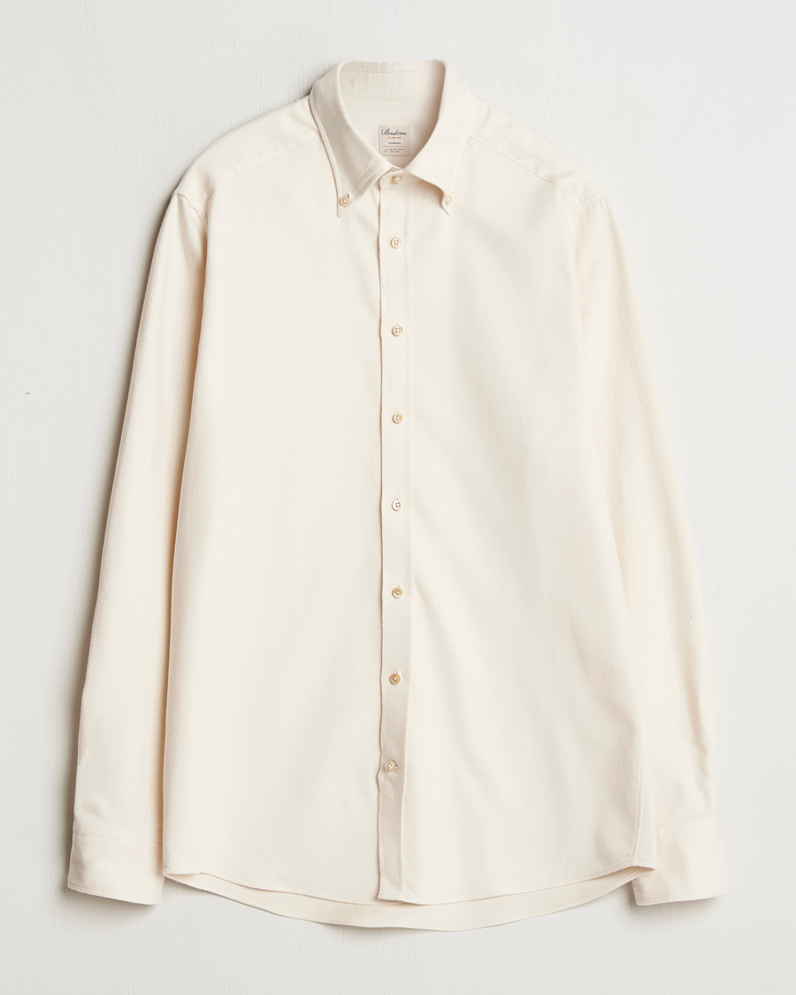 Homme | Chemises | Stenströms | Slimline Flannel Shirt Beige