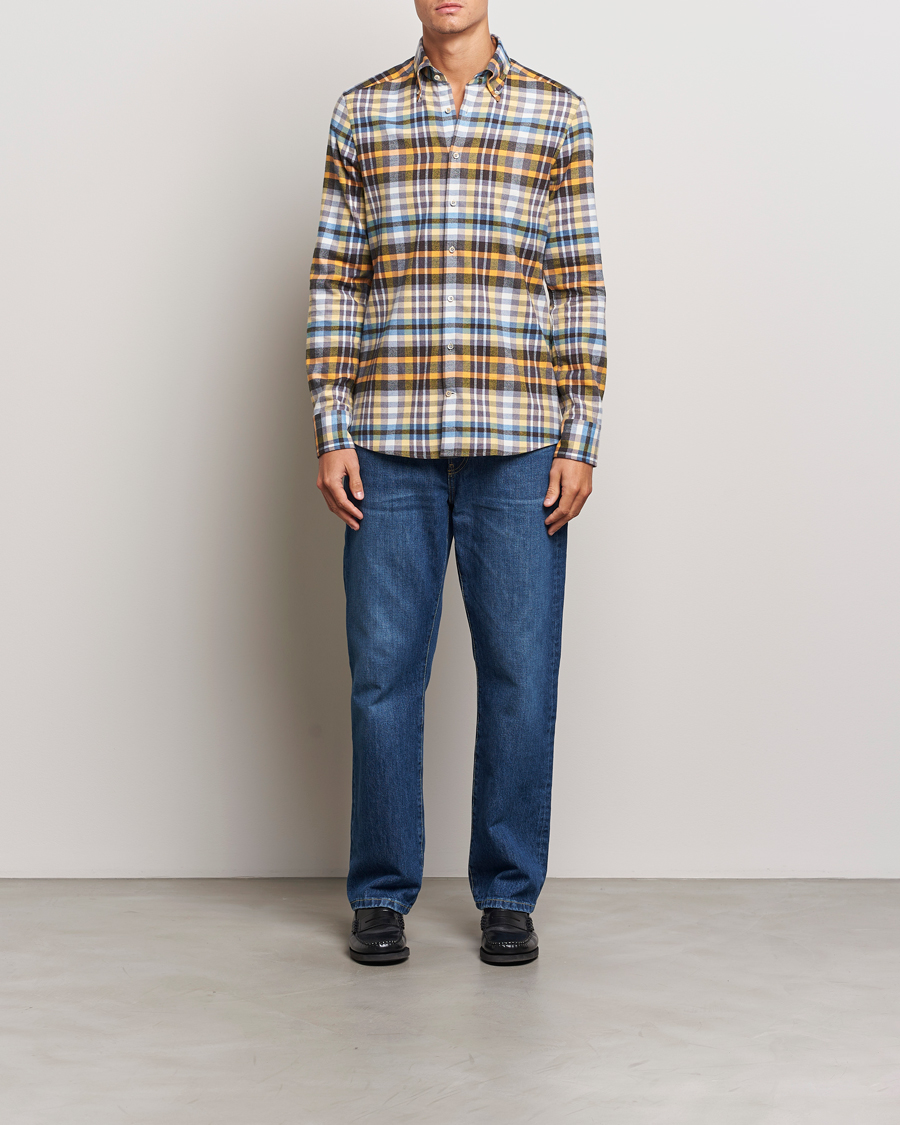 Homme | Chemises | Stenströms | Slimline Flannel Checked Shirt Multi