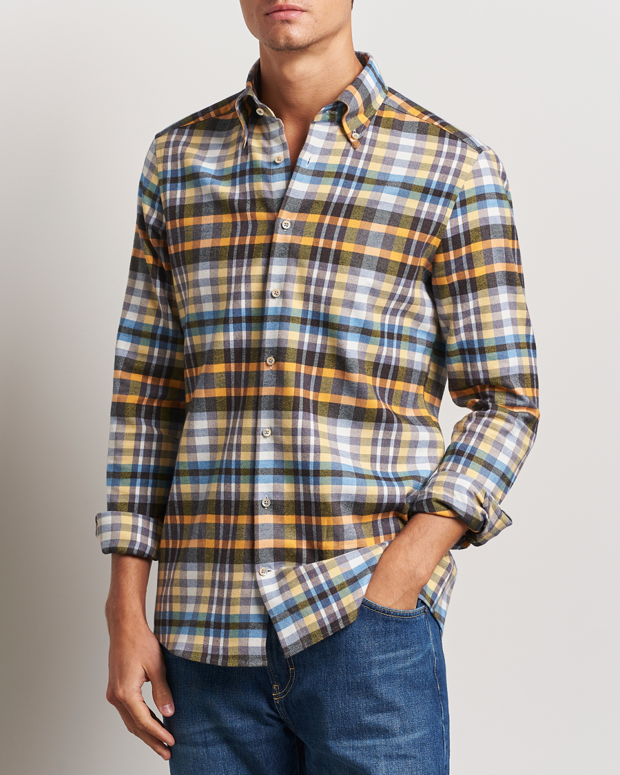 Homme | Chemises | Stenströms | Slimline Flannel Checked Shirt Multi
