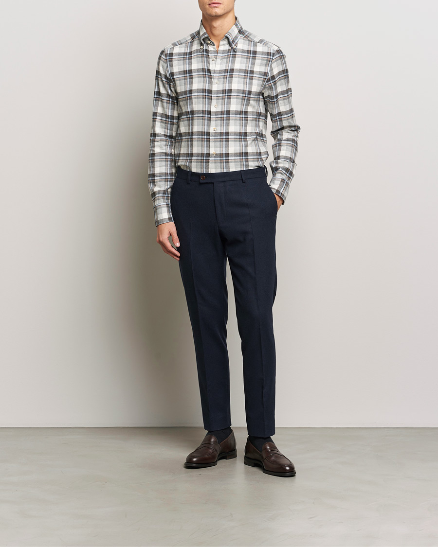 Homme | Chemises | Stenströms | Slimline Flannel Checked Shirt Multi