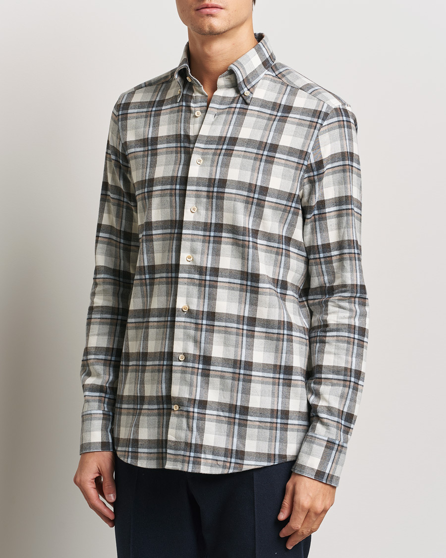 Homme | Chemises | Stenströms | Slimline Flannel Checked Shirt Multi