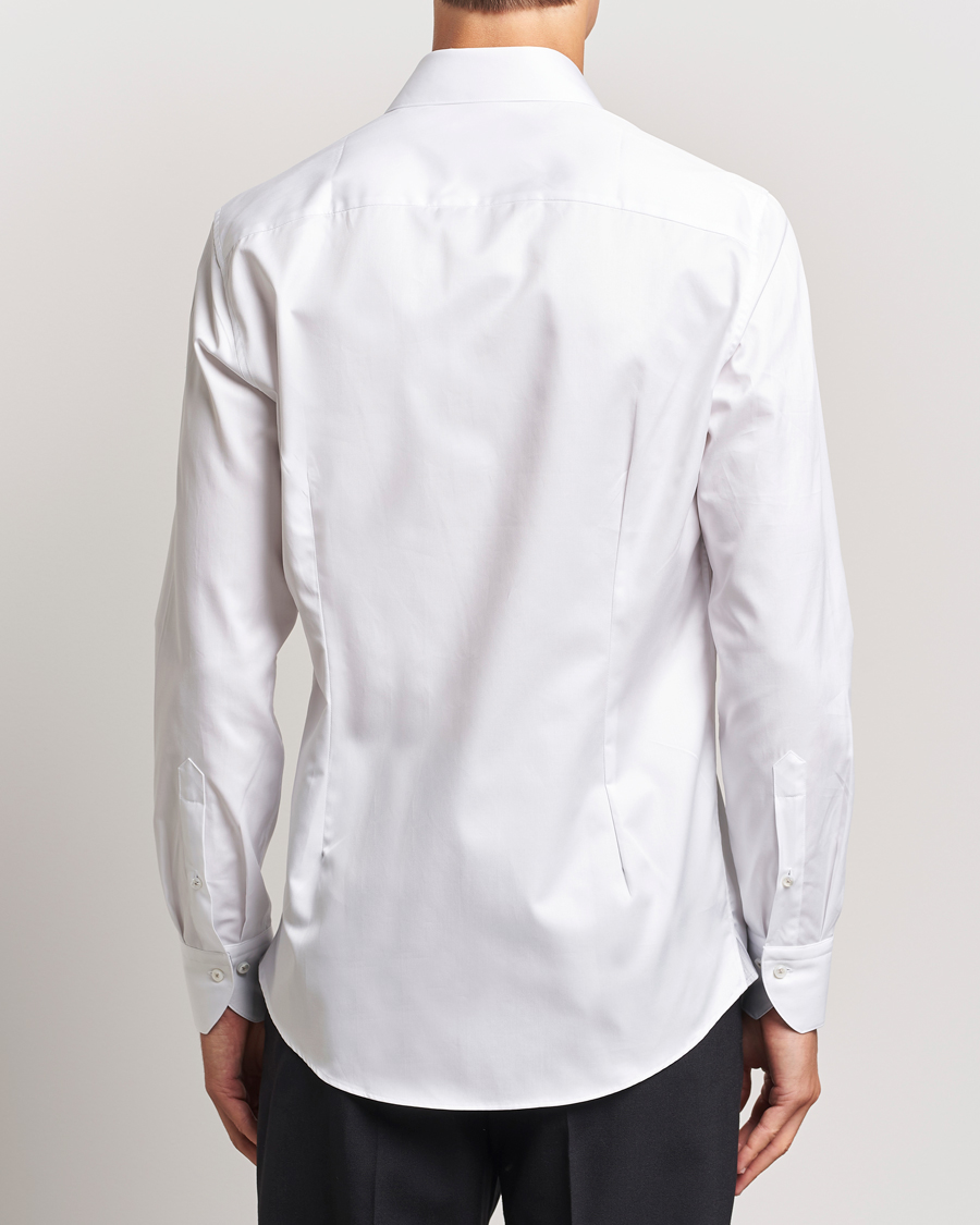 Homme | Chemises | Stenströms | Slimline Contrast Cut Away Shirt White/Grey