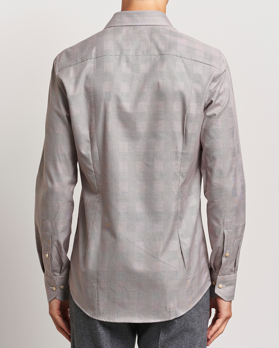 Homme | Chemises | Stenströms | Slimline Checked Twill Shirt Brown