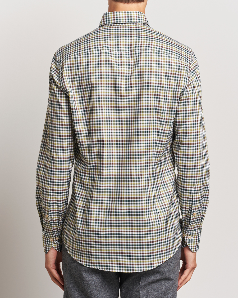 Homme | Chemises | Stenströms | Slimline Small Check Button Down Shirt Green