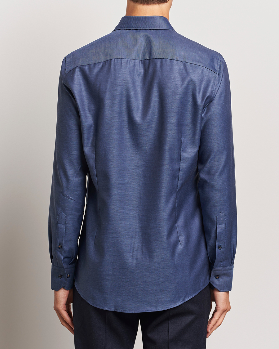 Homme | Chemises | Stenströms | Slimline Twill Contrast Cut Away Shirt Navy