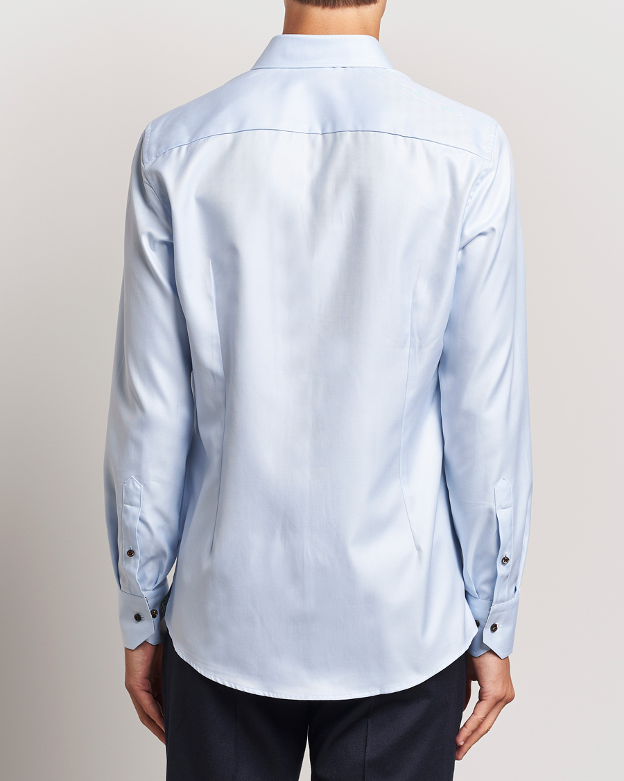 Homme | Chemises | Stenströms | Slimline Superior Twill Contrast Shirt Blue