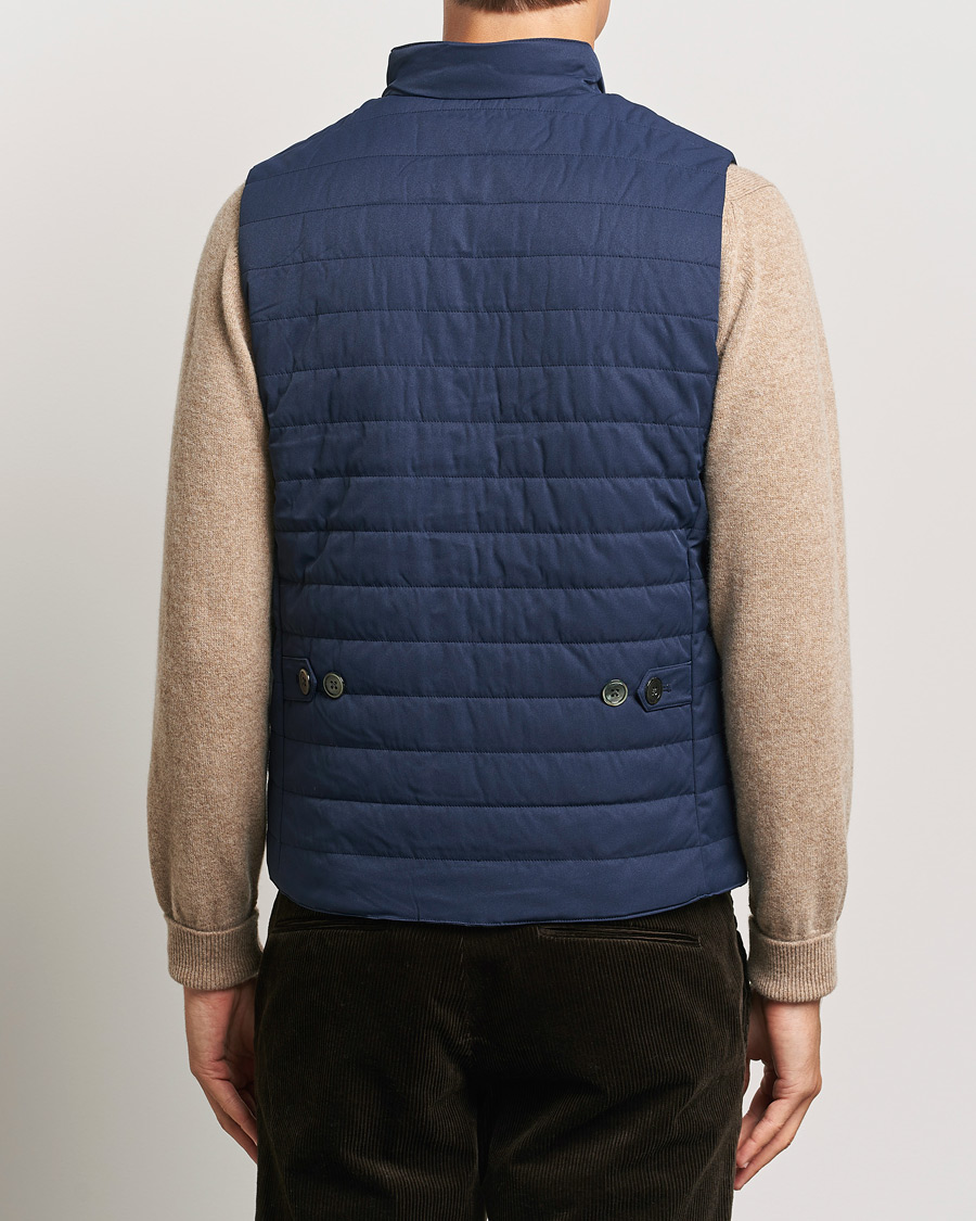 Homme | Manteaux Et Vestes | Stenströms | Dressed Mid Layer Twill Gilet Navy