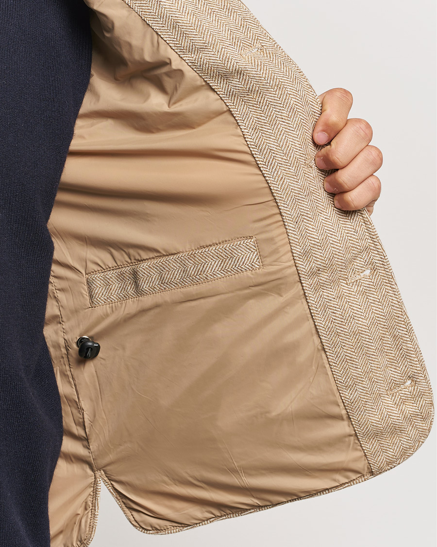 Homme | Manteaux Et Vestes | Stenströms | Padded Herringbone Wool Vest Brown