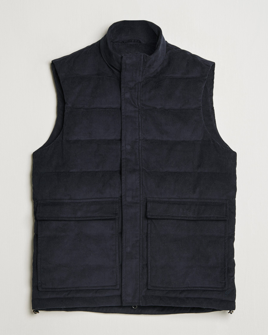 Homme | Manteaux Et Vestes | Stenströms | Pocket Corduroy Vest Navy