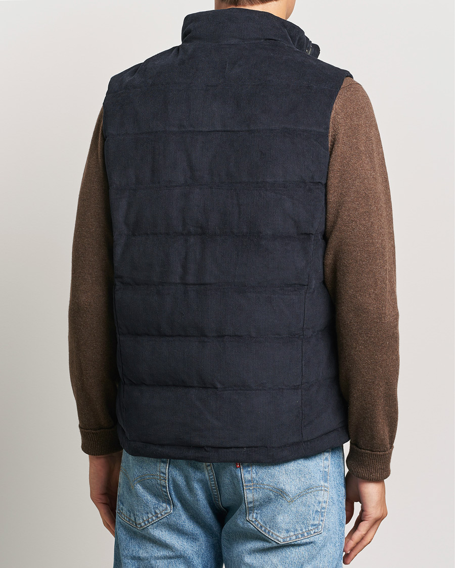 Homme | Manteaux Et Vestes | Stenströms | Pocket Corduroy Vest Navy