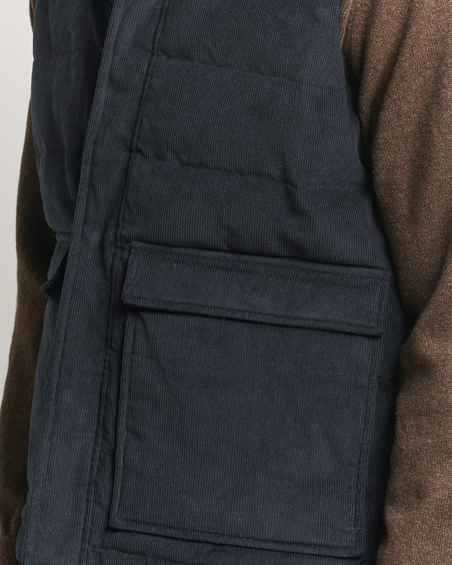 Homme | Manteaux Et Vestes | Stenströms | Pocket Corduroy Vest Navy