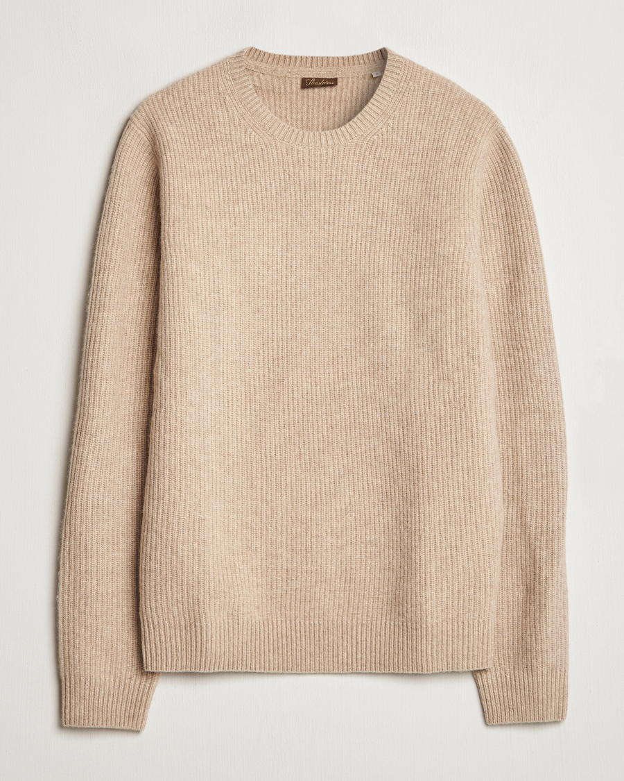 Homme | Pulls Et Tricots | Stenströms | Knitted Ribbed Yak/Merino Sweater Beige