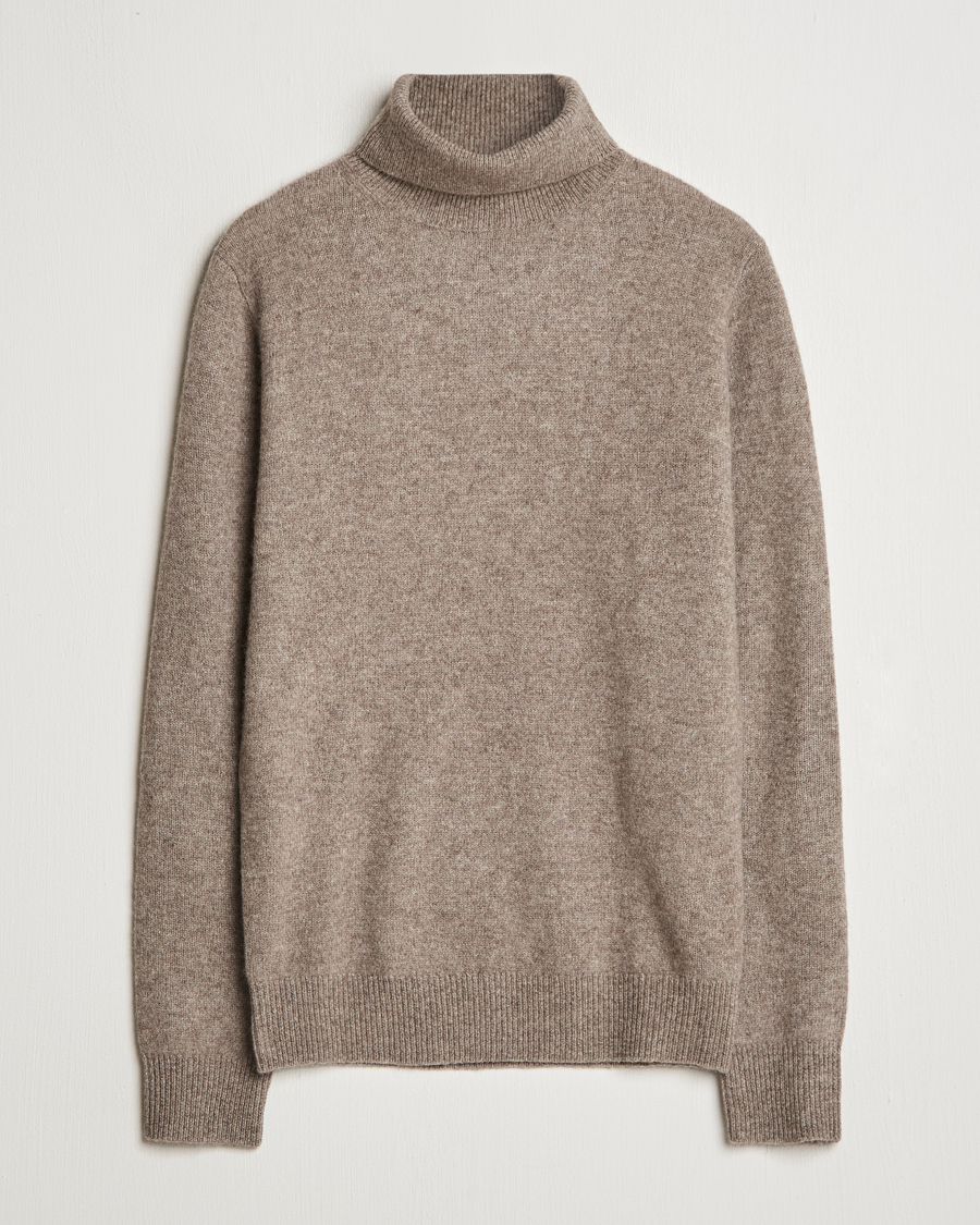 Homme | Pulls Et Tricots | Stenströms | Knitted Yak/Merino Rollneck Brown