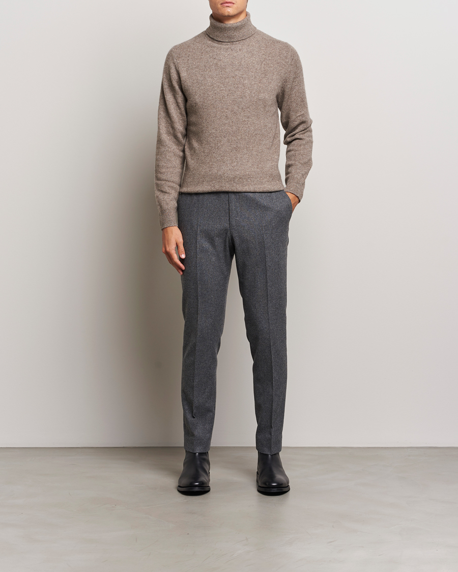 Homme | Pulls Et Tricots | Stenströms | Knitted Yak/Merino Rollneck Brown