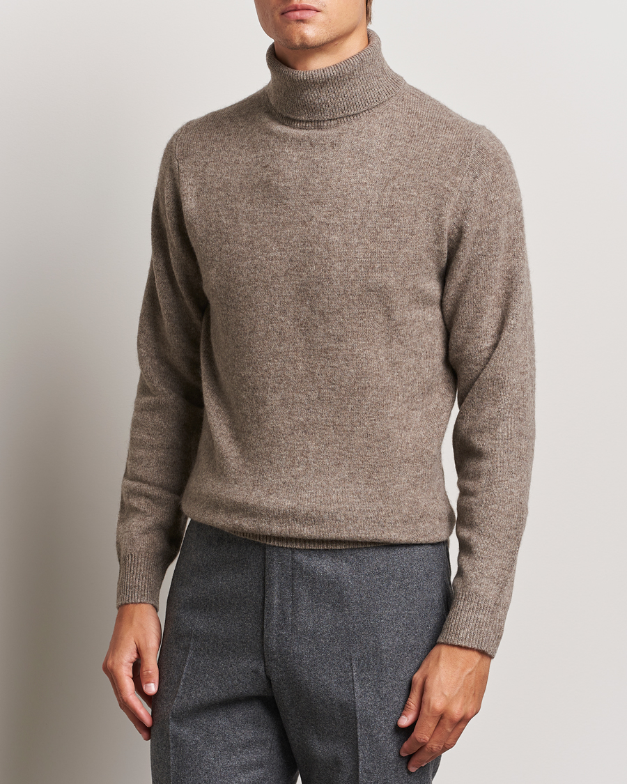 Homme | Pulls Et Tricots | Stenströms | Knitted Yak/Merino Rollneck Brown