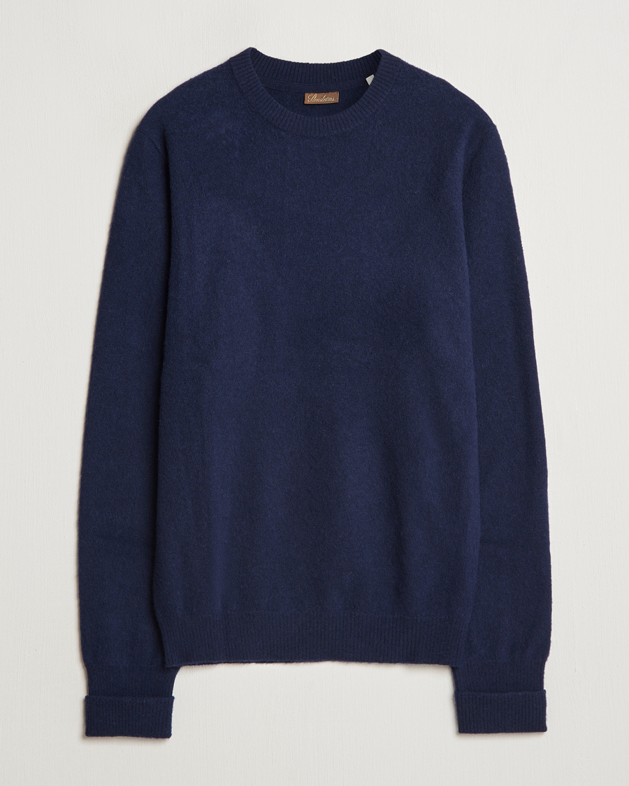 Homme | Pulls Et Tricots | Stenströms | Brushed Merino Crew Neck Navy