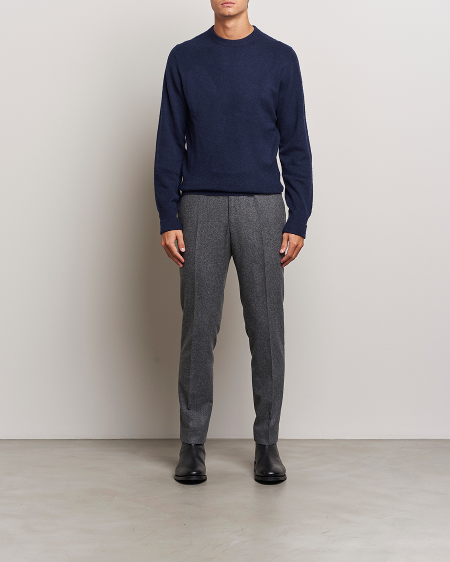 Homme | Pulls Et Tricots | Stenströms | Brushed Merino Crew Neck Navy