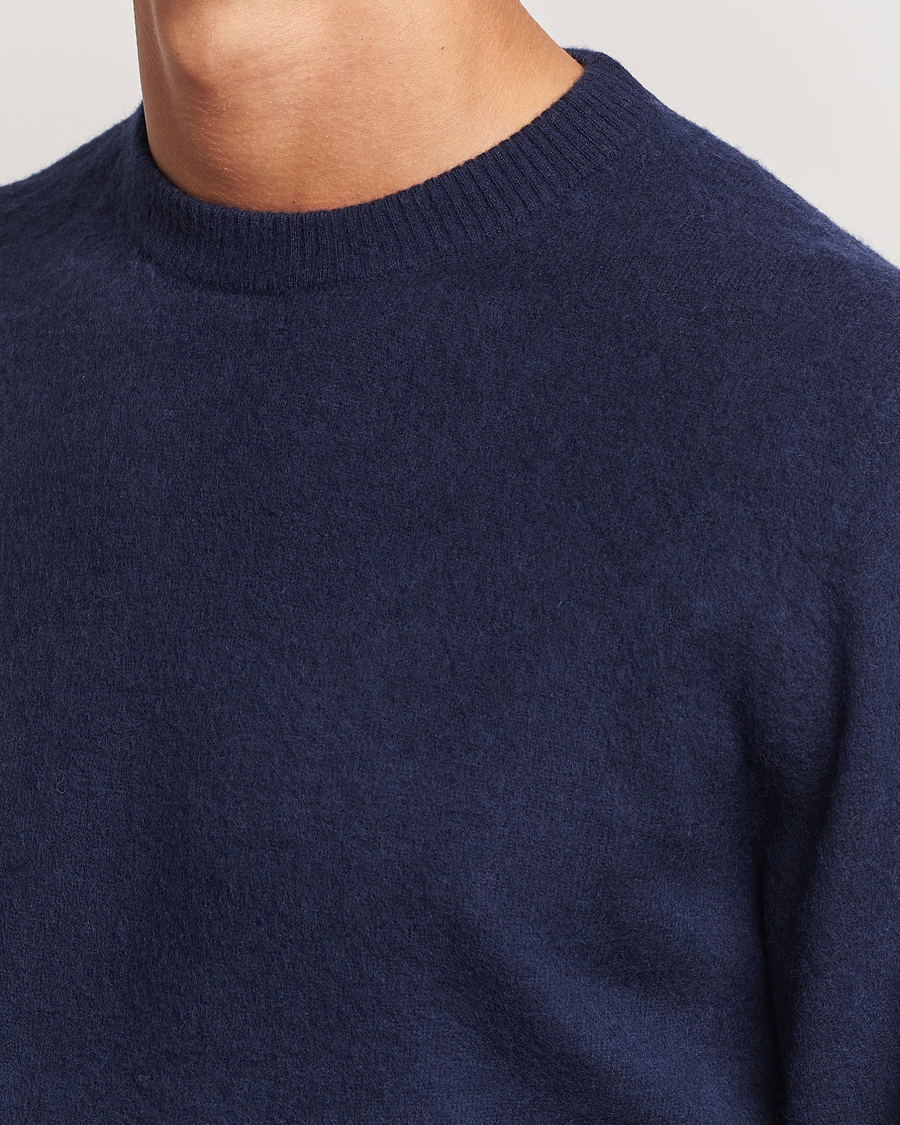 Homme | Pulls Et Tricots | Stenströms | Brushed Merino Crew Neck Navy