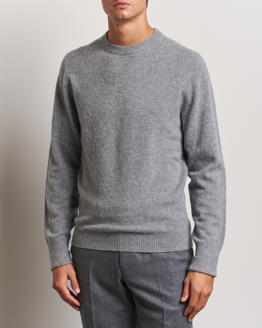 Homme | Pulls Et Tricots | Stenströms | Brushed Merino Crew Neck Grey