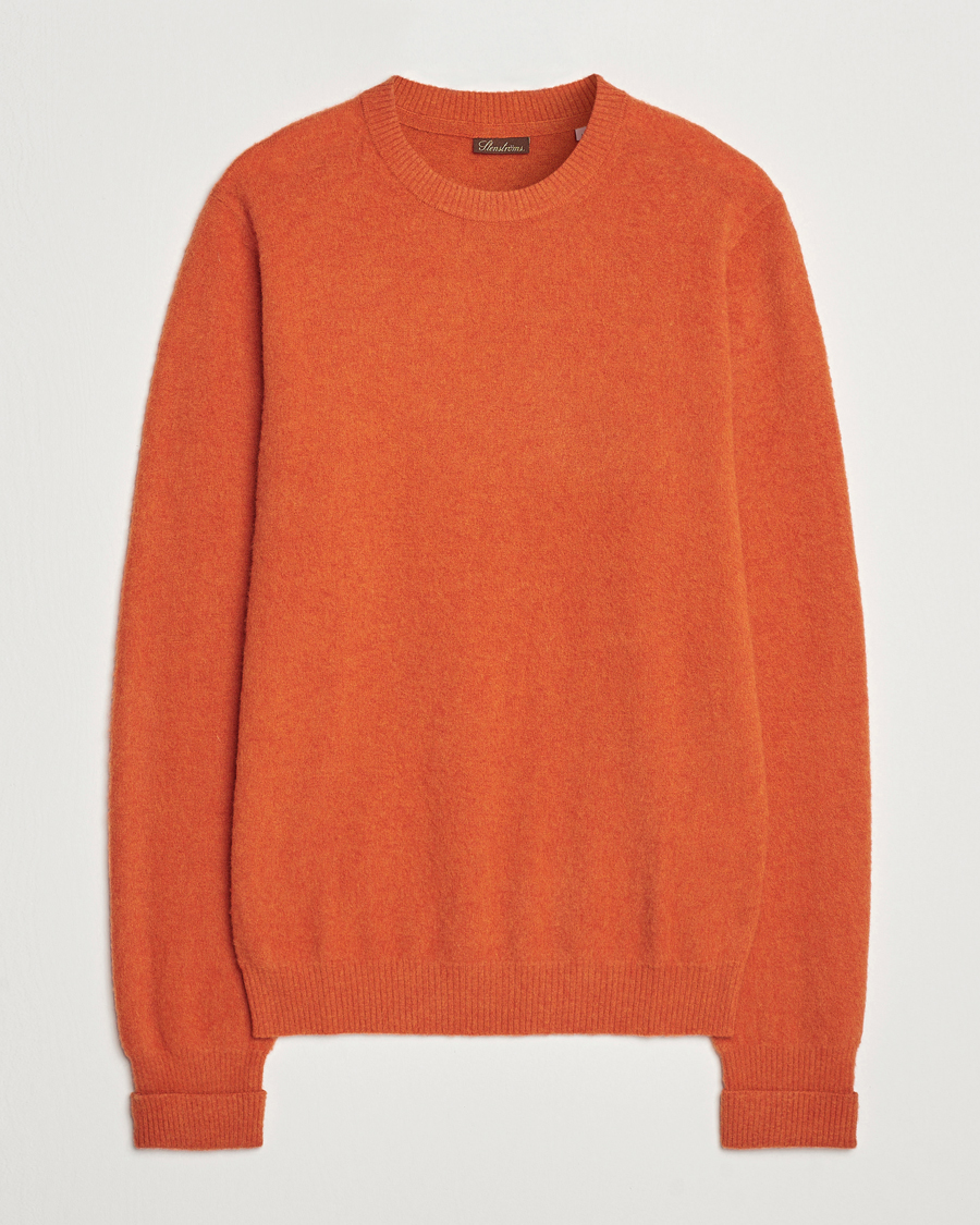 Homme | Pulls Et Tricots | Stenströms | Brushed Merino Crew Neck Orange