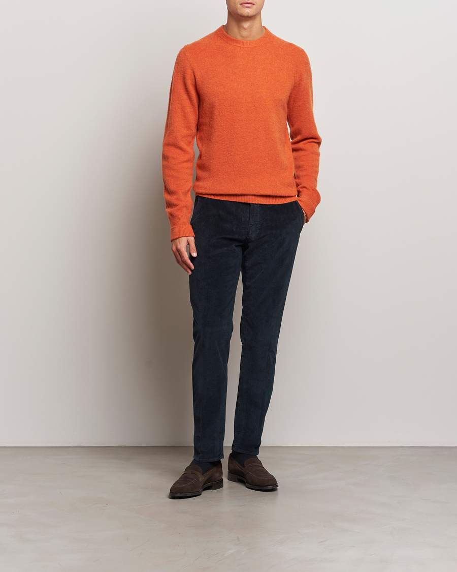 Homme | Pulls Et Tricots | Stenströms | Brushed Merino Crew Neck Orange