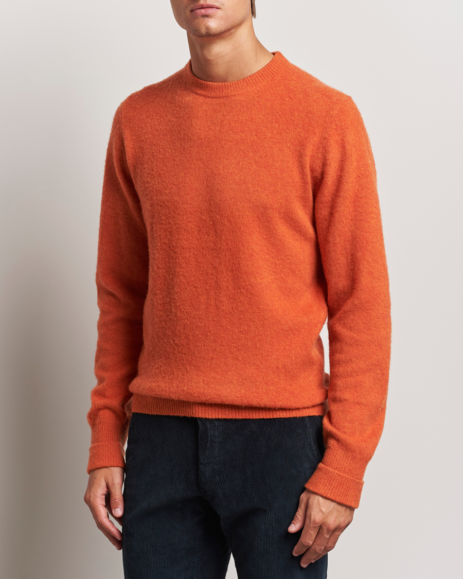 Homme | Pulls Et Tricots | Stenströms | Brushed Merino Crew Neck Orange