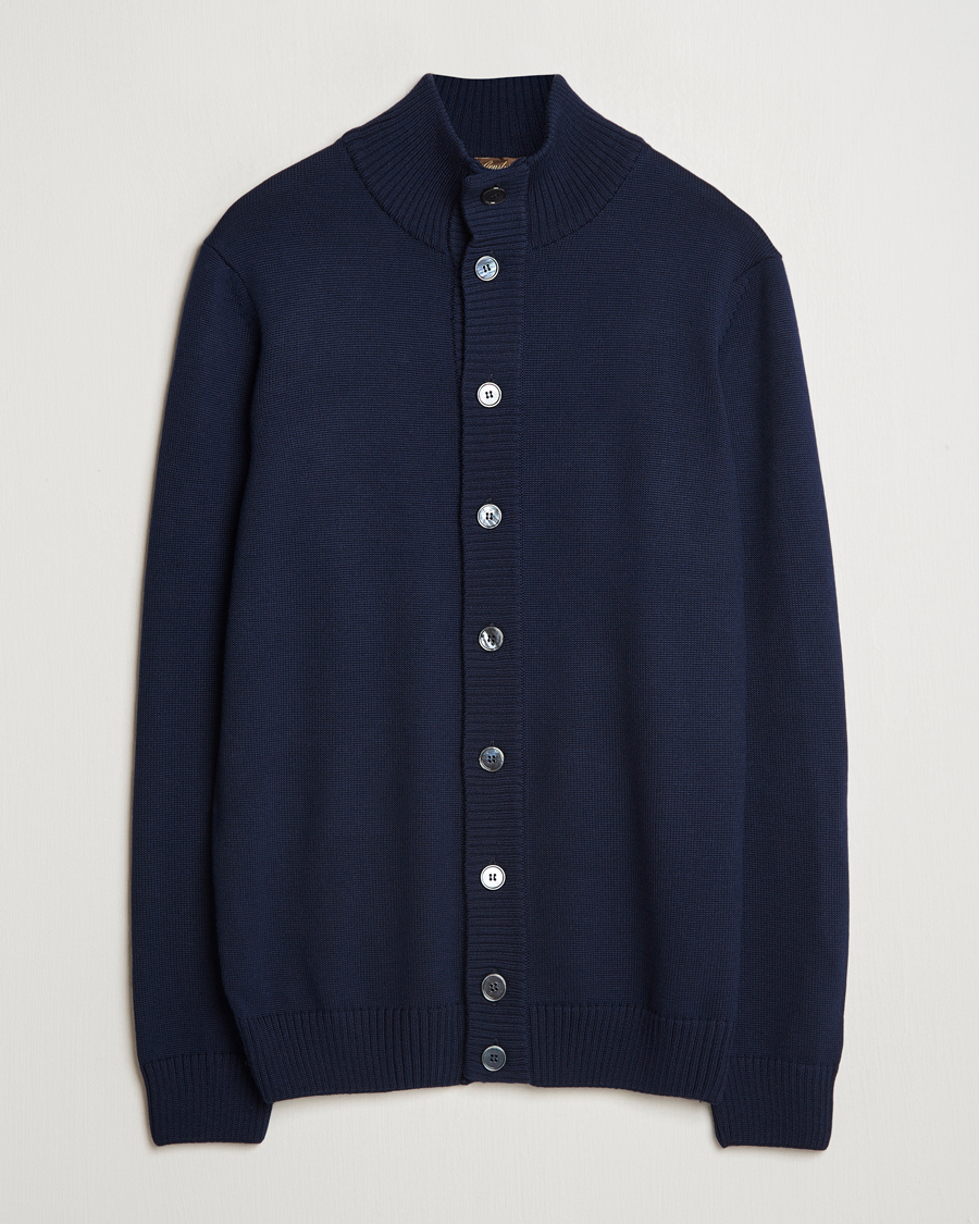 Homme | Pulls Et Tricots | Stenströms | Chunky Knitted Merino Cardigan Navy