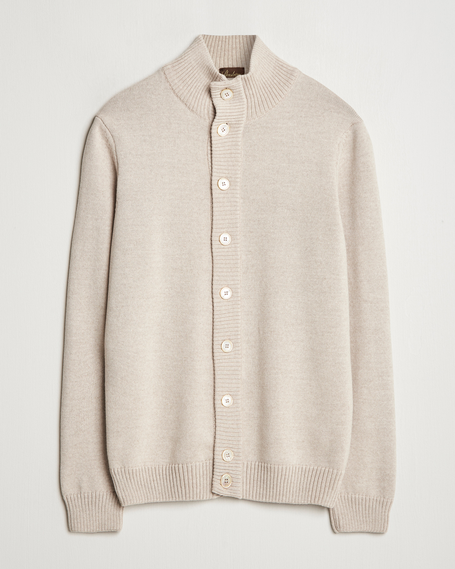 Homme | Pulls Et Tricots | Stenströms | Chunky Knitted Merino Cardigan Beige
