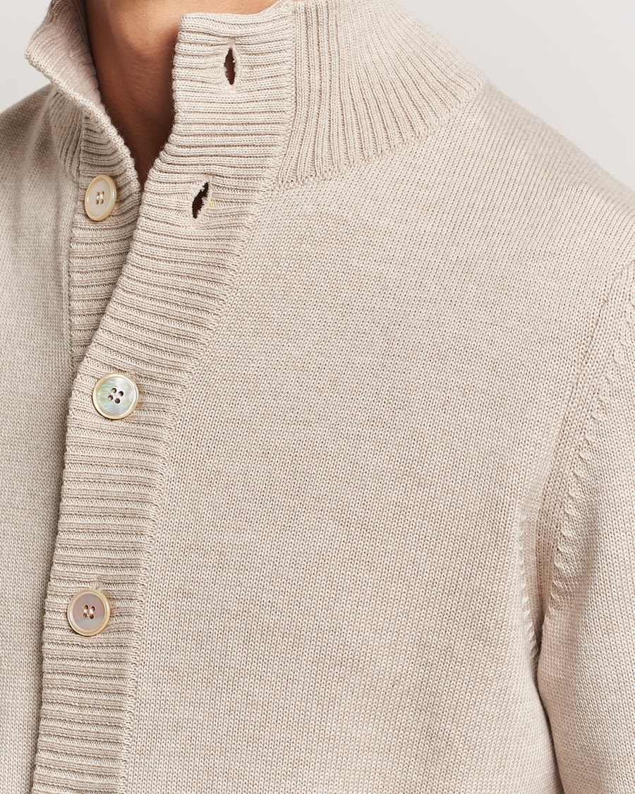 Homme | Pulls Et Tricots | Stenströms | Chunky Knitted Merino Cardigan Beige