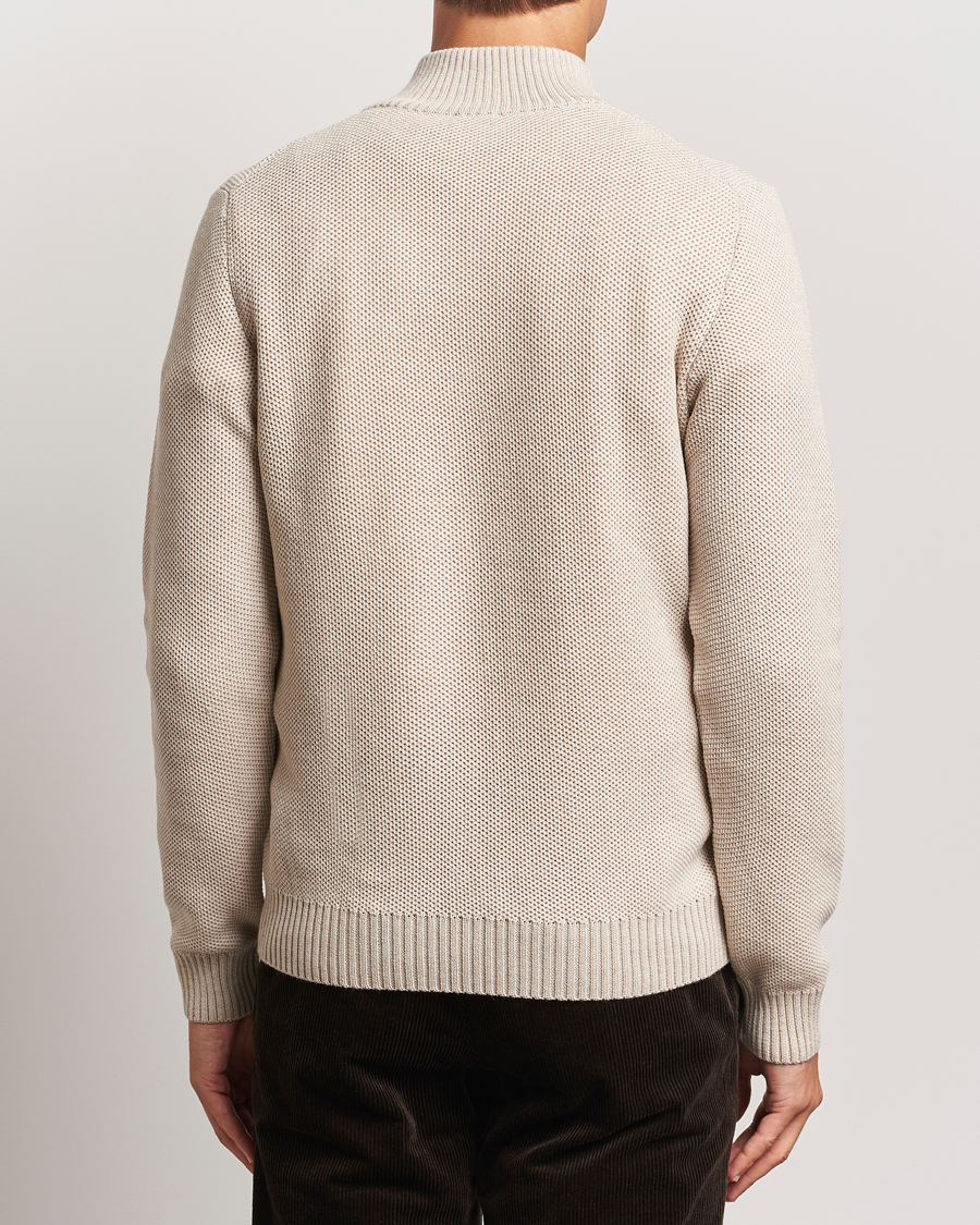 Homme | Pulls Et Tricots | Stenströms | Chunky Merino Knitted Half Zip Beige