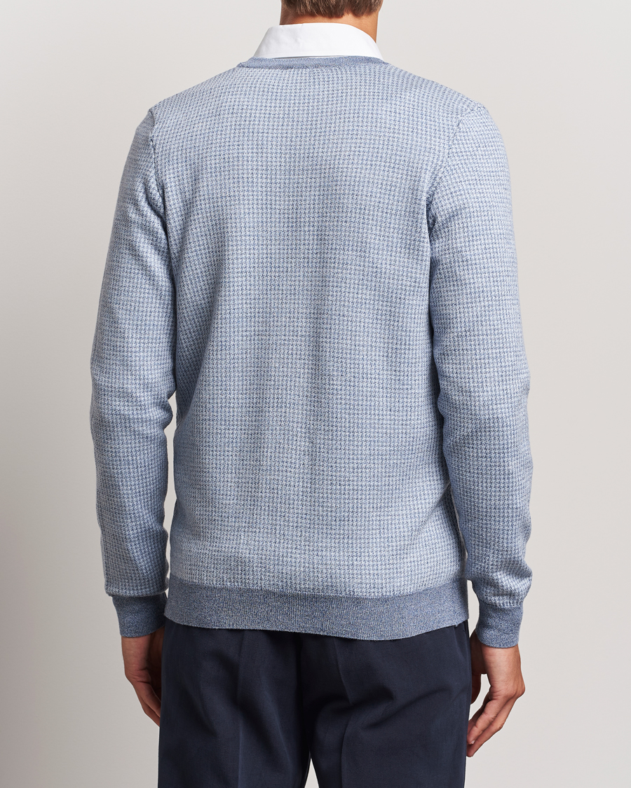 Homme | Pulls Et Tricots | Stenströms | Pepita Merino Wool Cardigan Navy